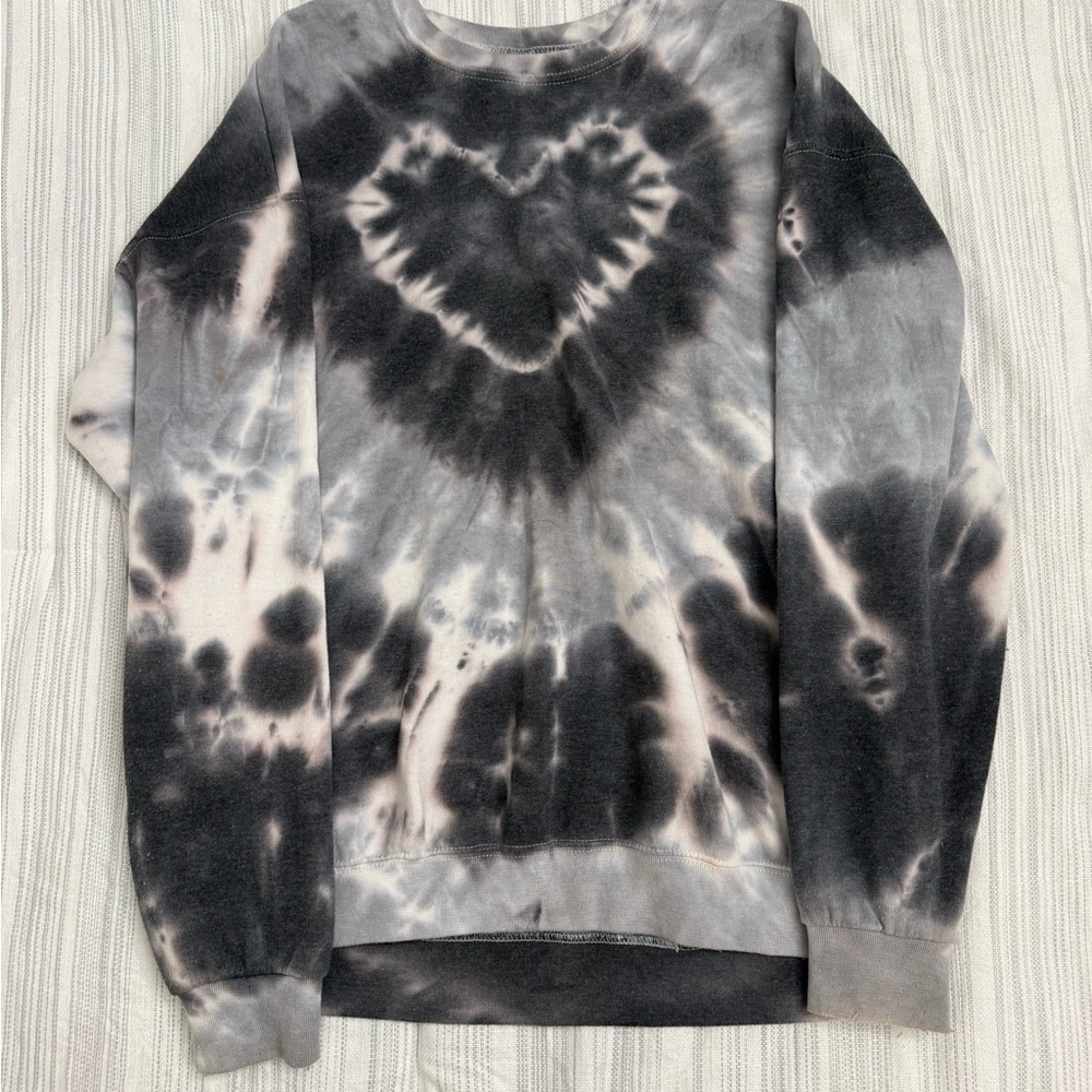 urban outfitters Tie-Dye Heart Sweatshirt